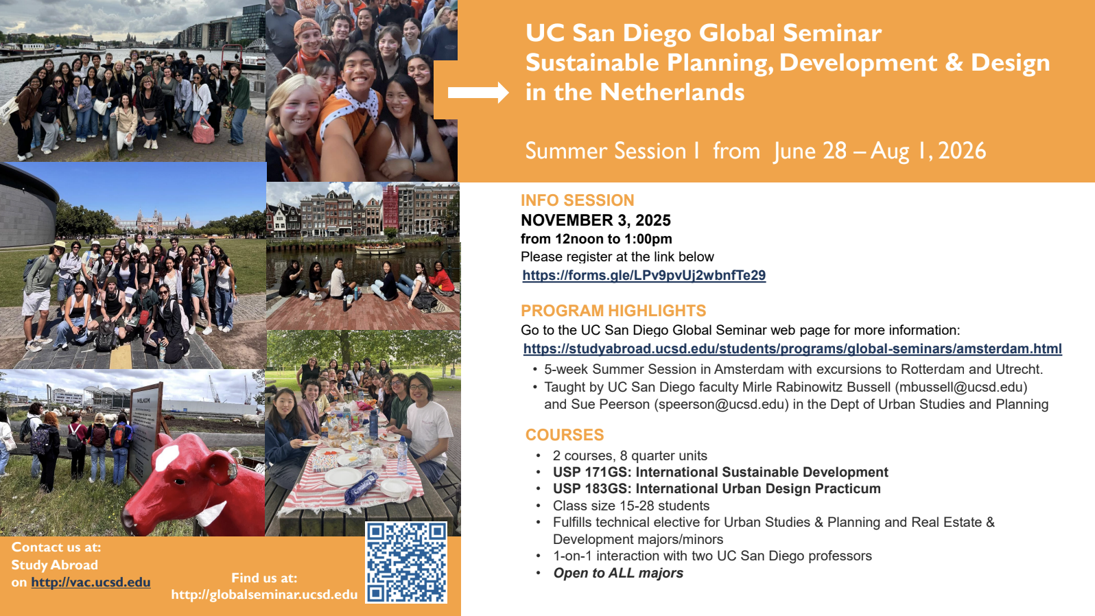 2026 Amsterdam Global Seminar flyer.