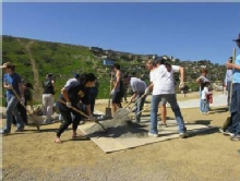 Students working