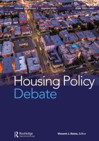 Book cover of "Housing Policy Debate," where Mirle's article is published.